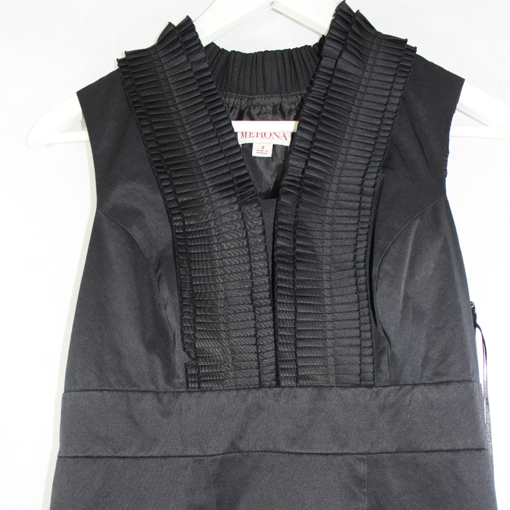 Silky Polyester High Waist Flare Black Dress
